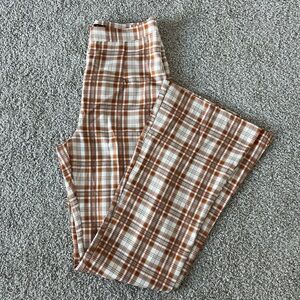Missguided Plaid Flare Trousers